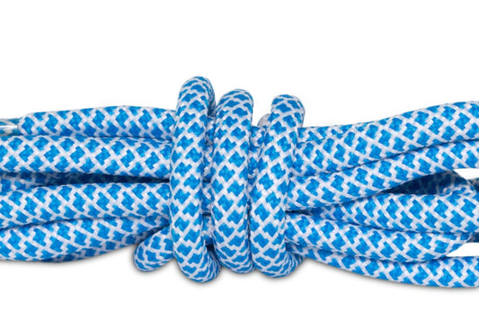 Blue x White "Rope" Laces