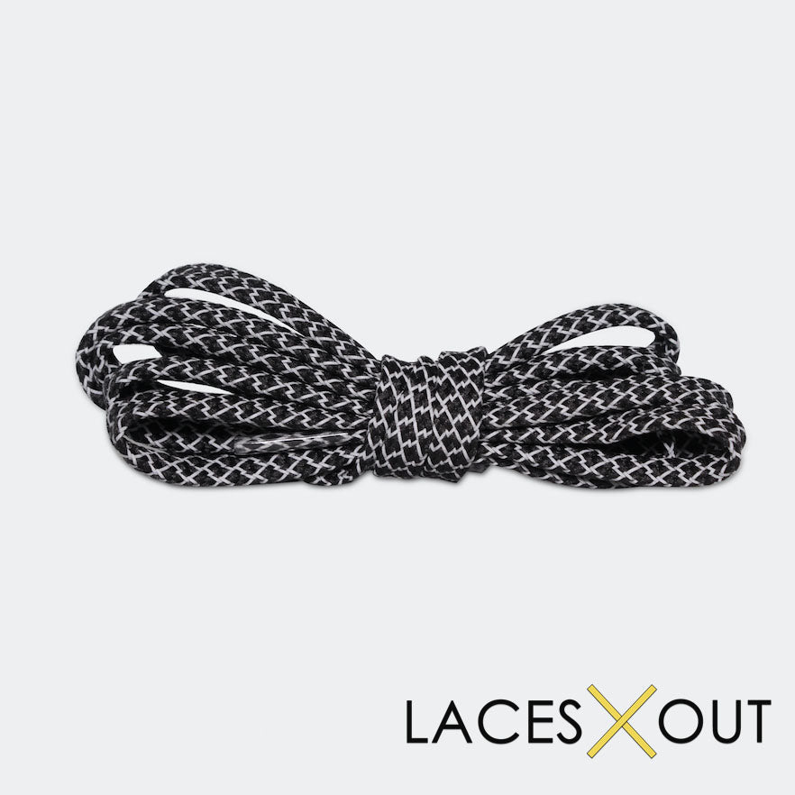 Black 3M Flat Shoelaces Front