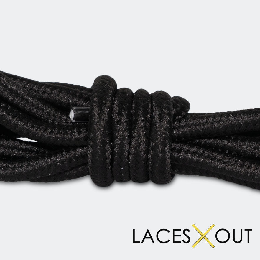 Black Rope Shoelaces Middle View