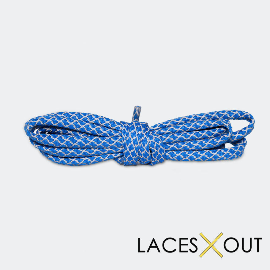 Blue 3M Shoelaces "Flat" Top View