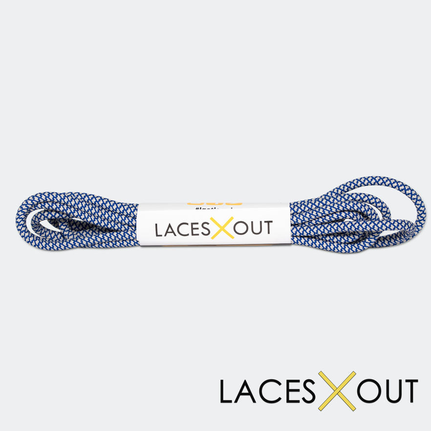 Blue and Tan Rope Shoelaces HD
