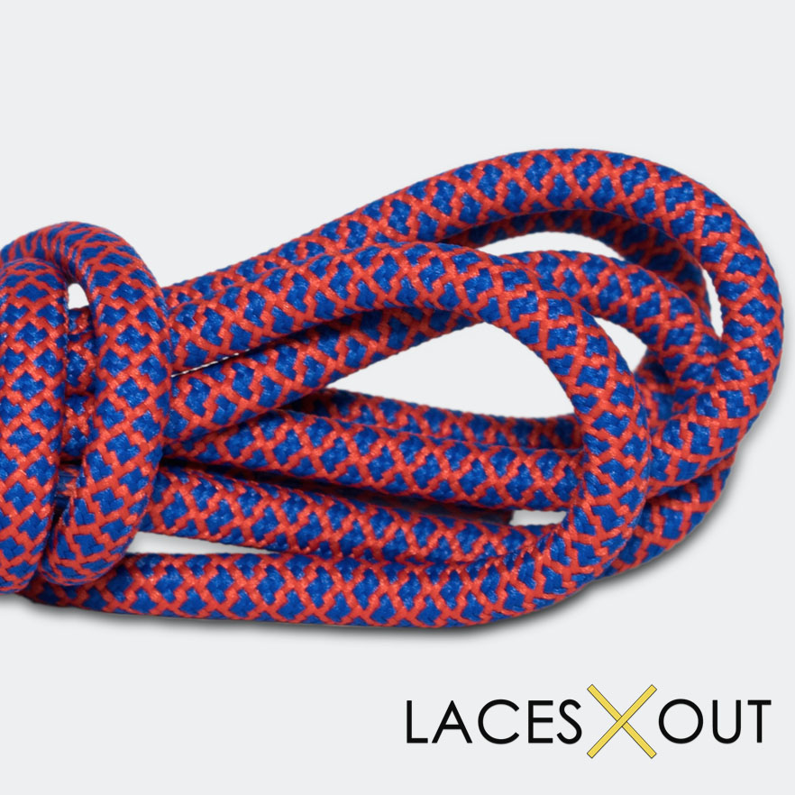 Red and Blue Rope Shoelaces Quality