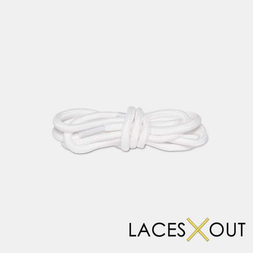 White Rope Shoelaces Middle View