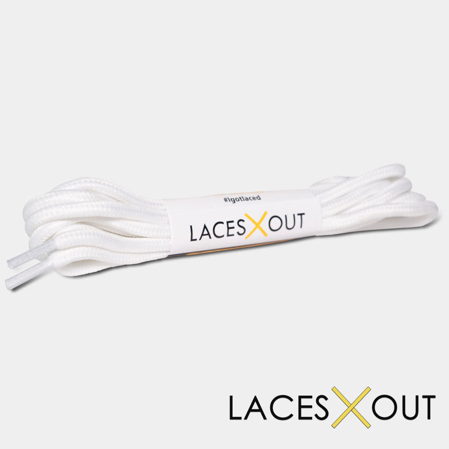 White Rope Shoelaces Product View
