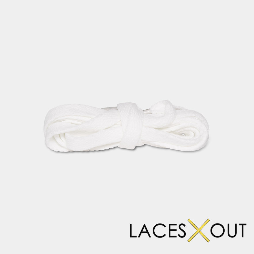 White Sneaker Shoelaces Wrapped View