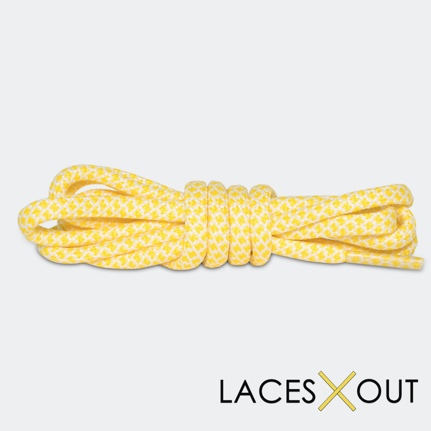 Yellow Rope Shoelaces Top View